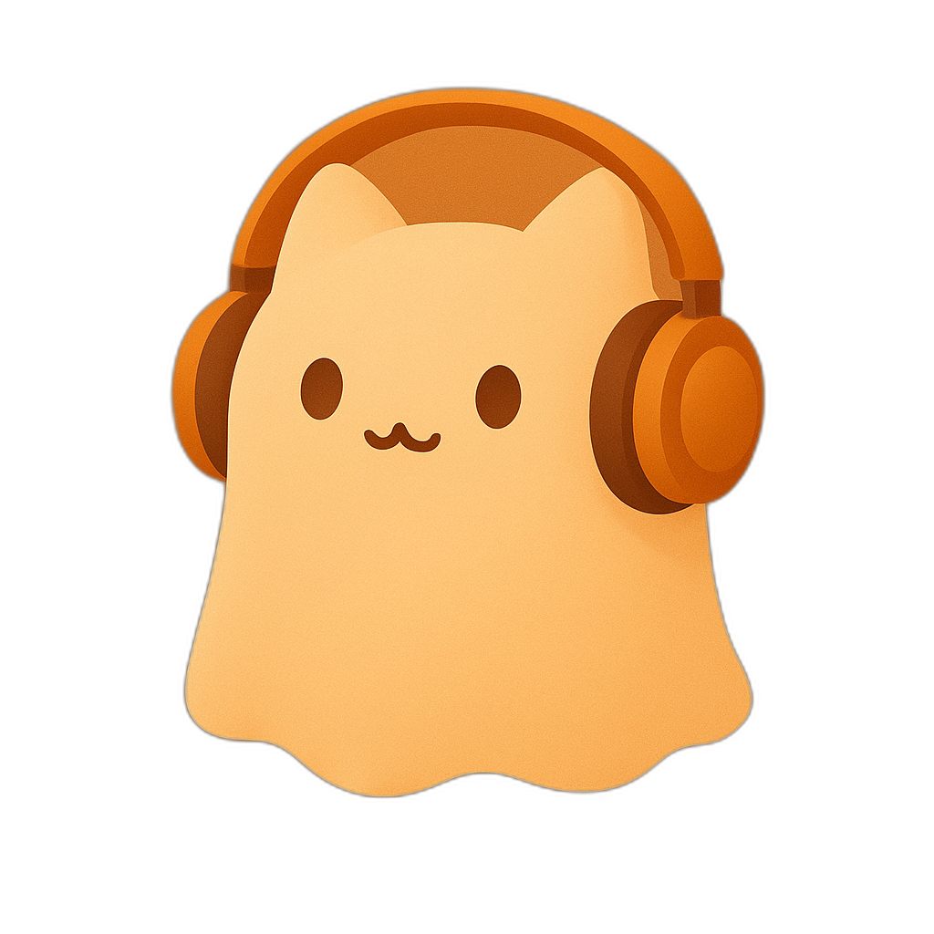 Nora the Narrato mascot wearing headphones